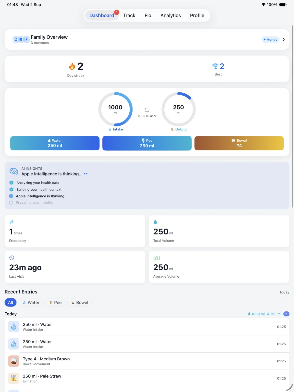 Fluen Dashboard on iPad